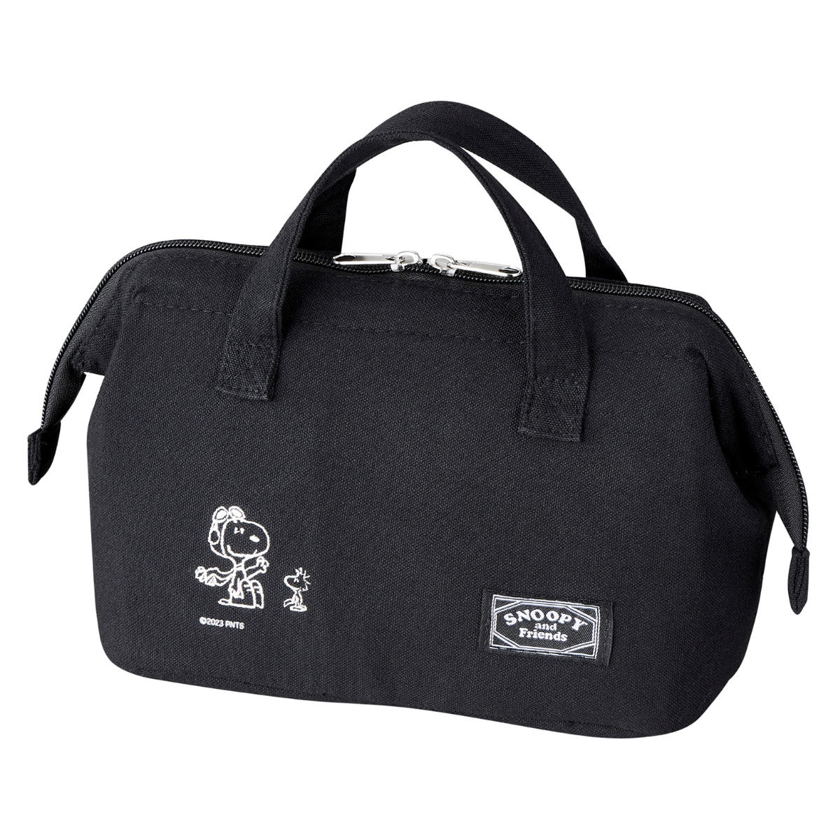 OSK（オーエスケー） ランチバッグ がま口タイプ スヌーピーブラック