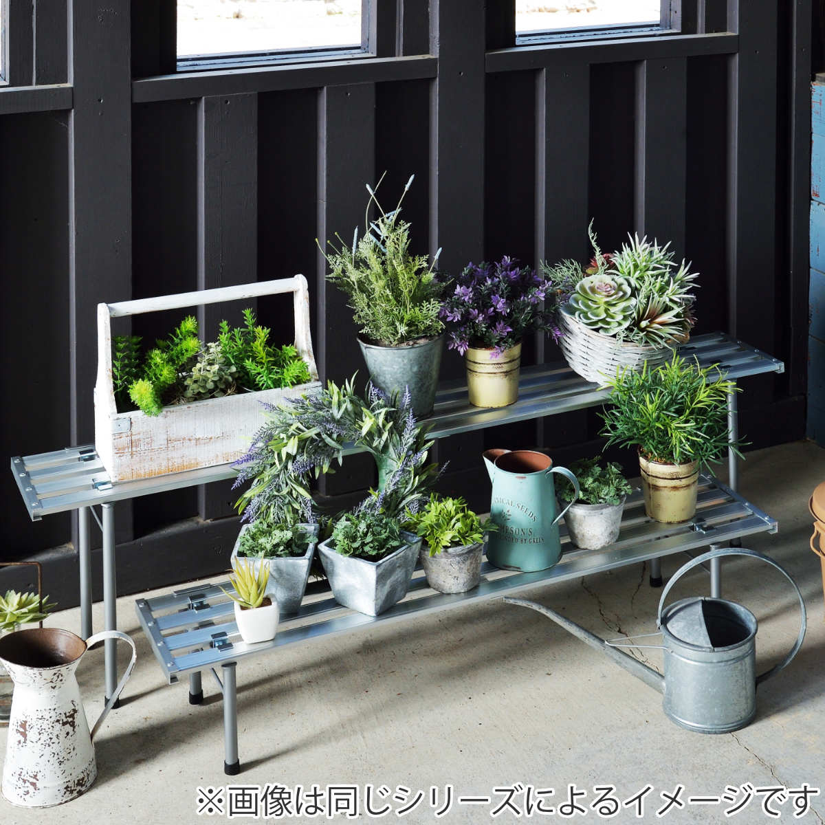 フラワースタンド プランター台 アルミ製フラワーステージ 幅60cm