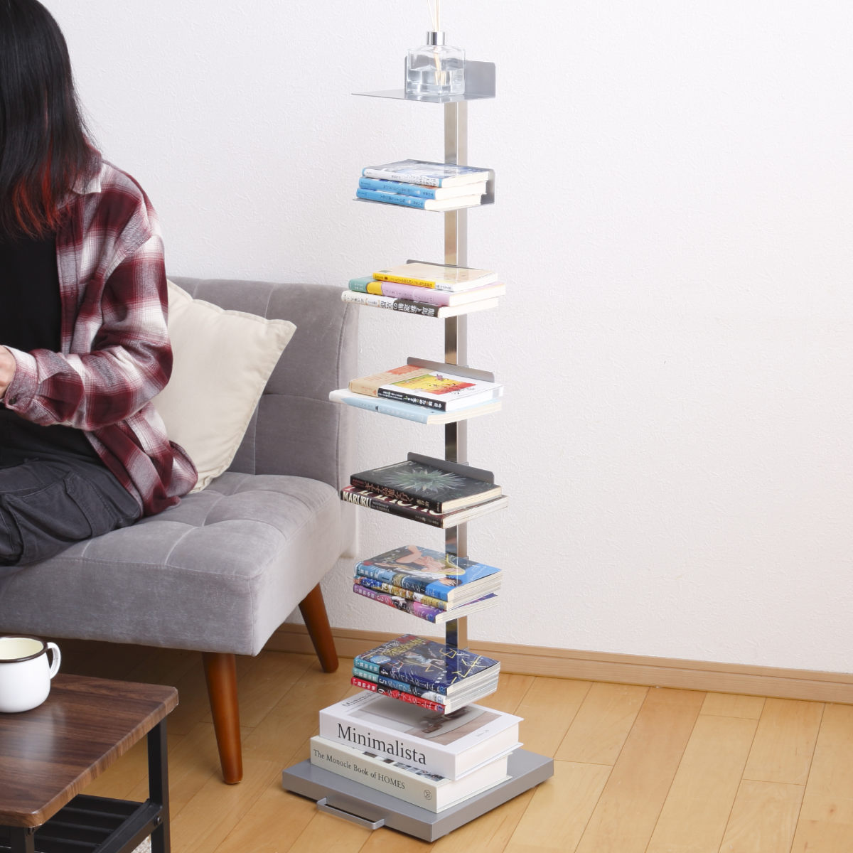 ブックタワー ハイタイプ 8段 高さ111.5cm 日本製 Tsum Dockブック