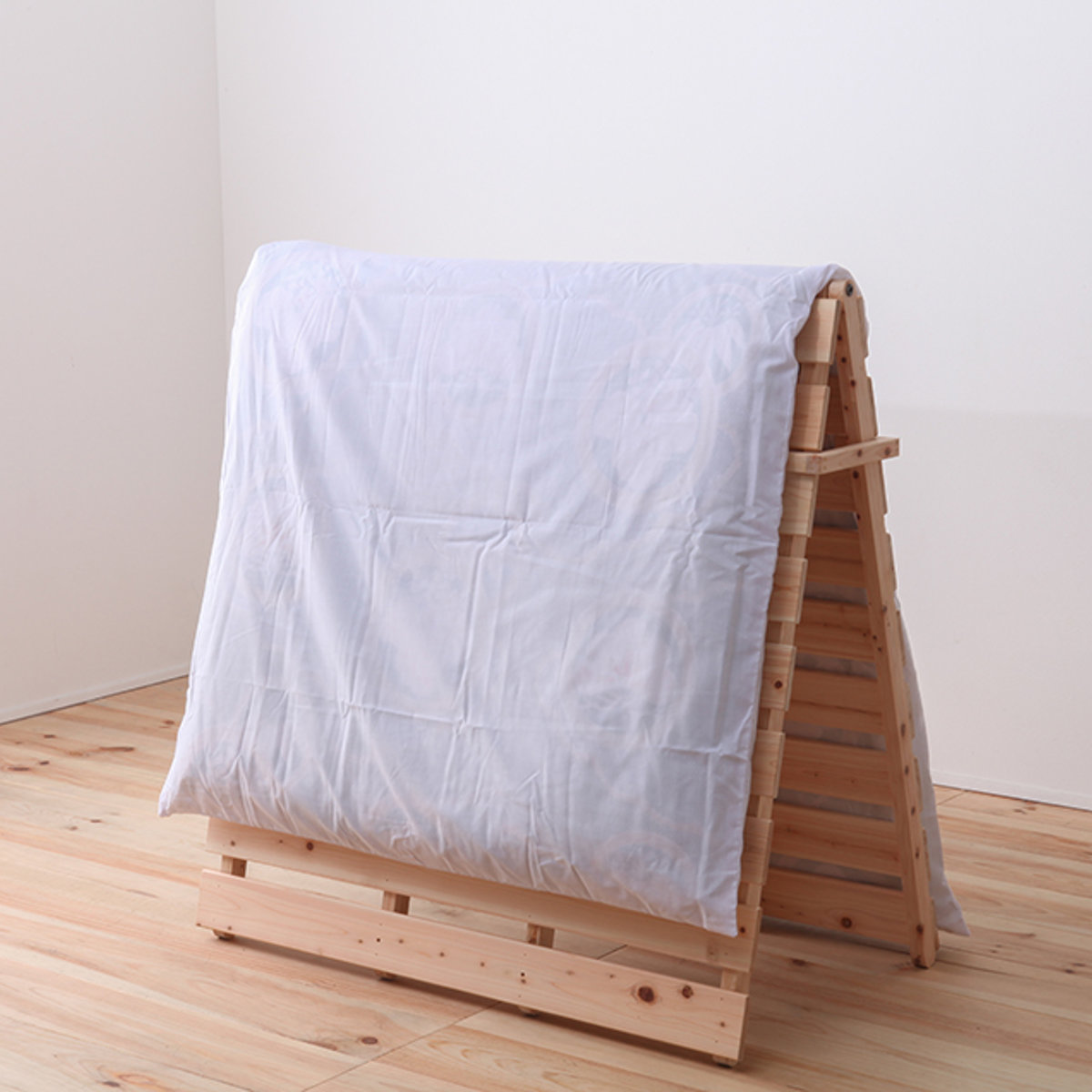 すのこベッド シングル 折りたたみ 2つ折り 国産ひのき 日本製 山型