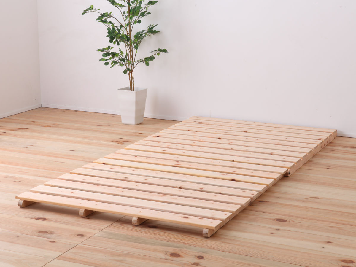 すのこベッド シングル 折りたたみ 2つ折り 国産ひのき 日本製 山型