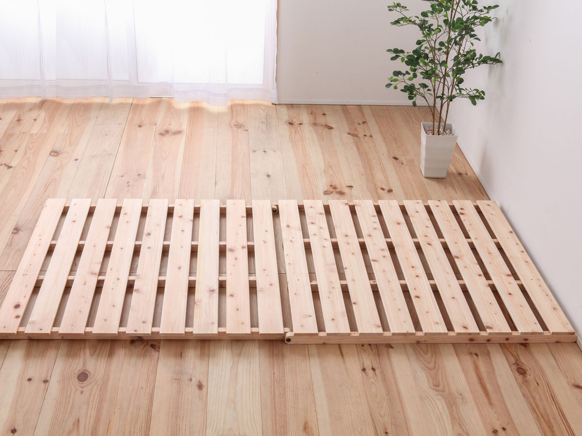 すのこベッド シングル 折りたたみ 2つ折り 国産ひのき 日本製 山型