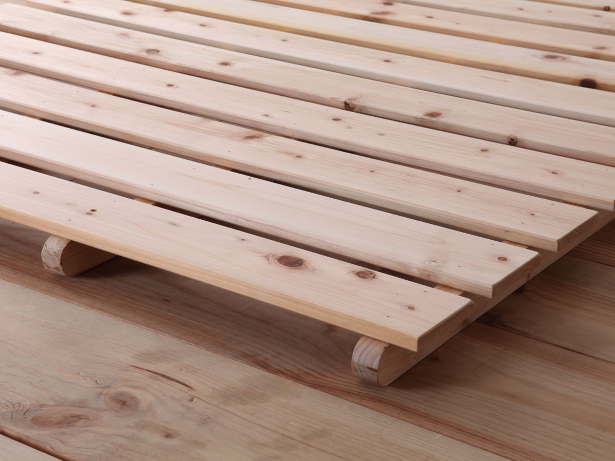 すのこベッド シングル 折りたたみ 2つ折り 国産ひのき 日本製 山型