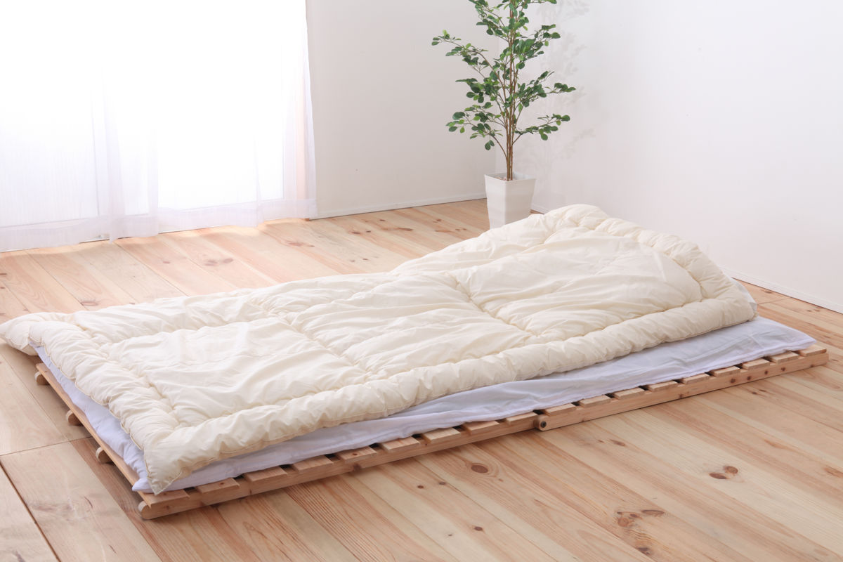 すのこベッド シングル 折りたたみ 2つ折り 国産ひのき 日本製 山型