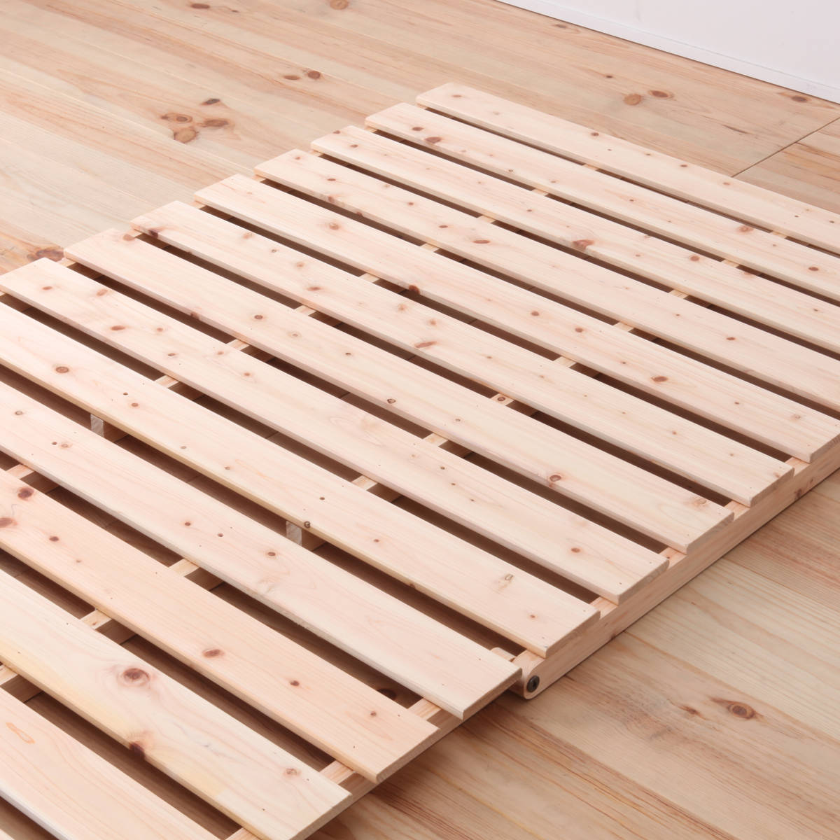 すのこベッド シングル 折りたたみ 2つ折り 国産ひのき 日本製 山型