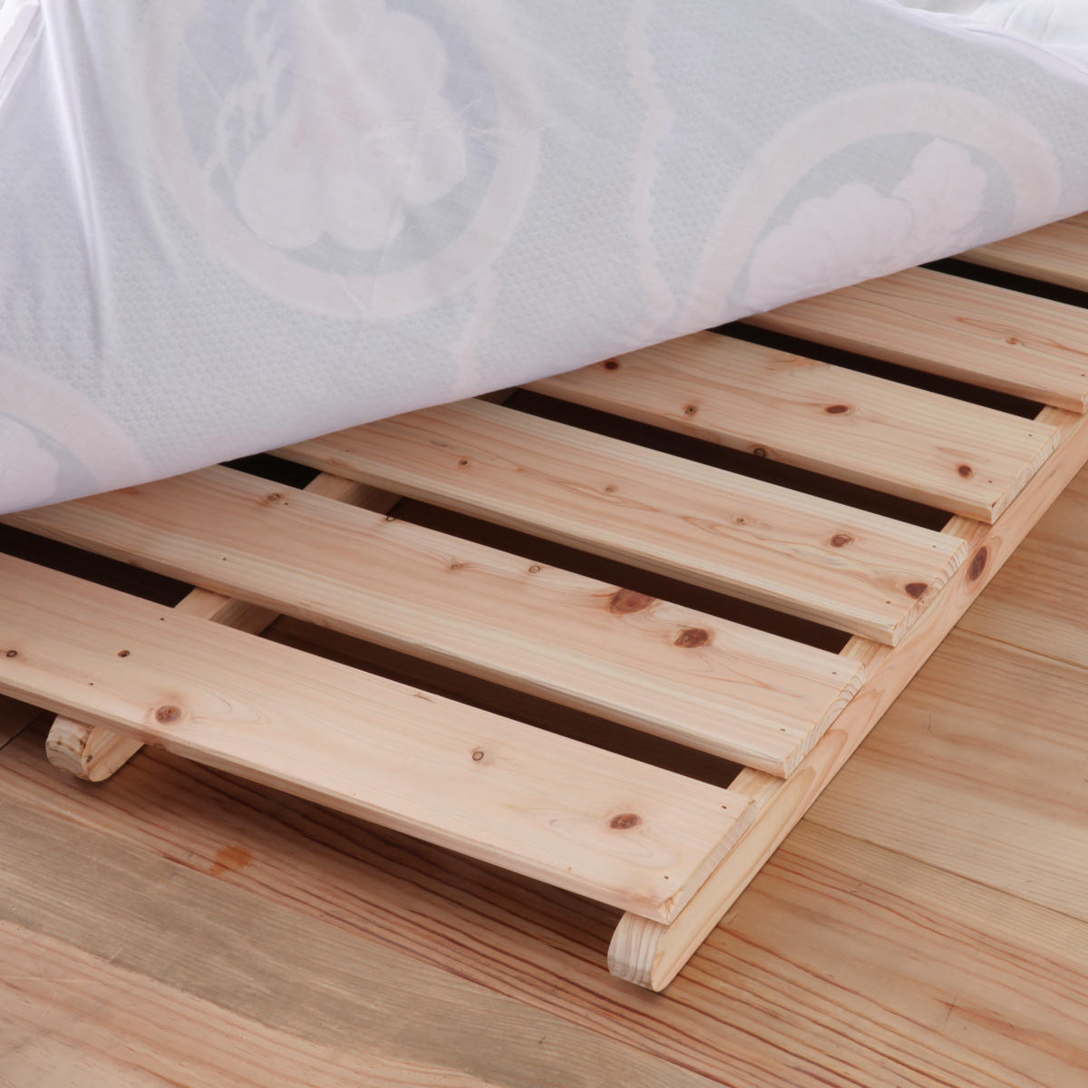 すのこベッド シングル 折りたたみ 2つ折り 国産ひのき 日本製 山型