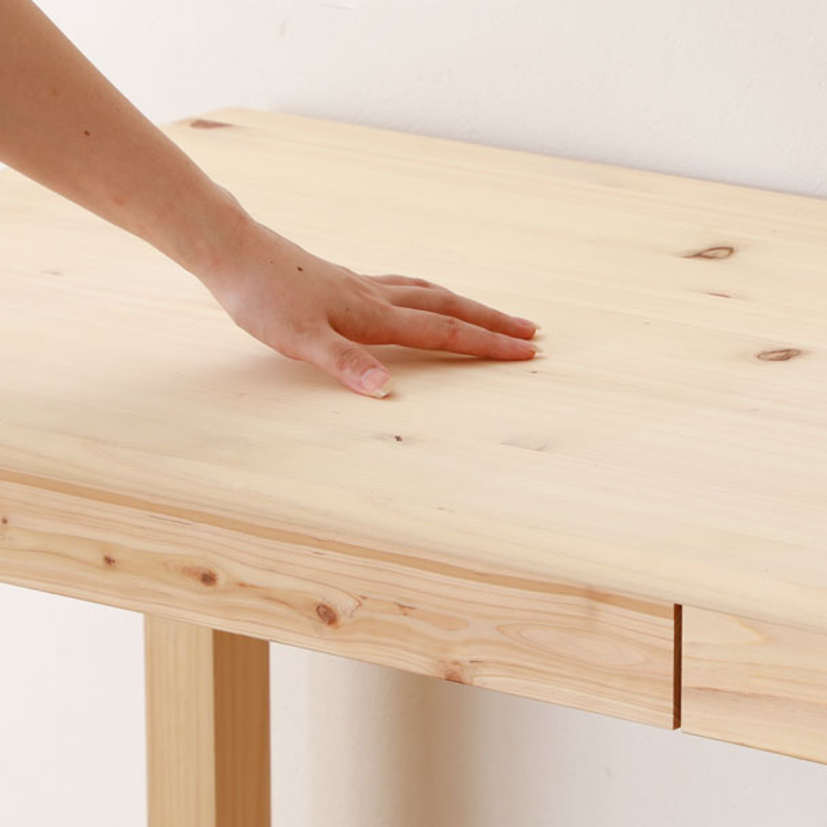 檜デスク 学習机 ひのき 無塗装 日本製 （ デスク 机 パソコンデスク