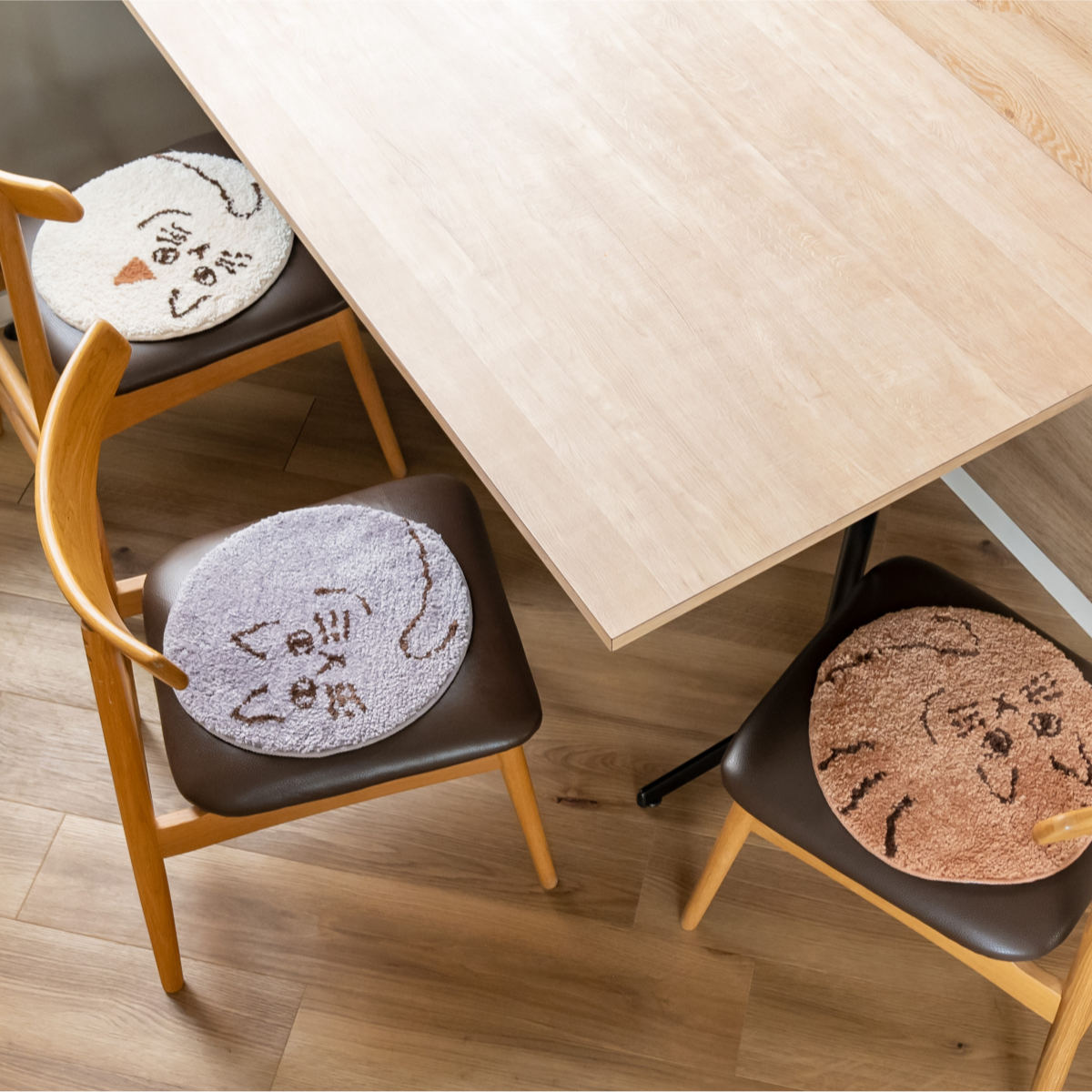 チェアパッド にゃふにゃふ 丸型チェアパッド （ チェアマット 直径