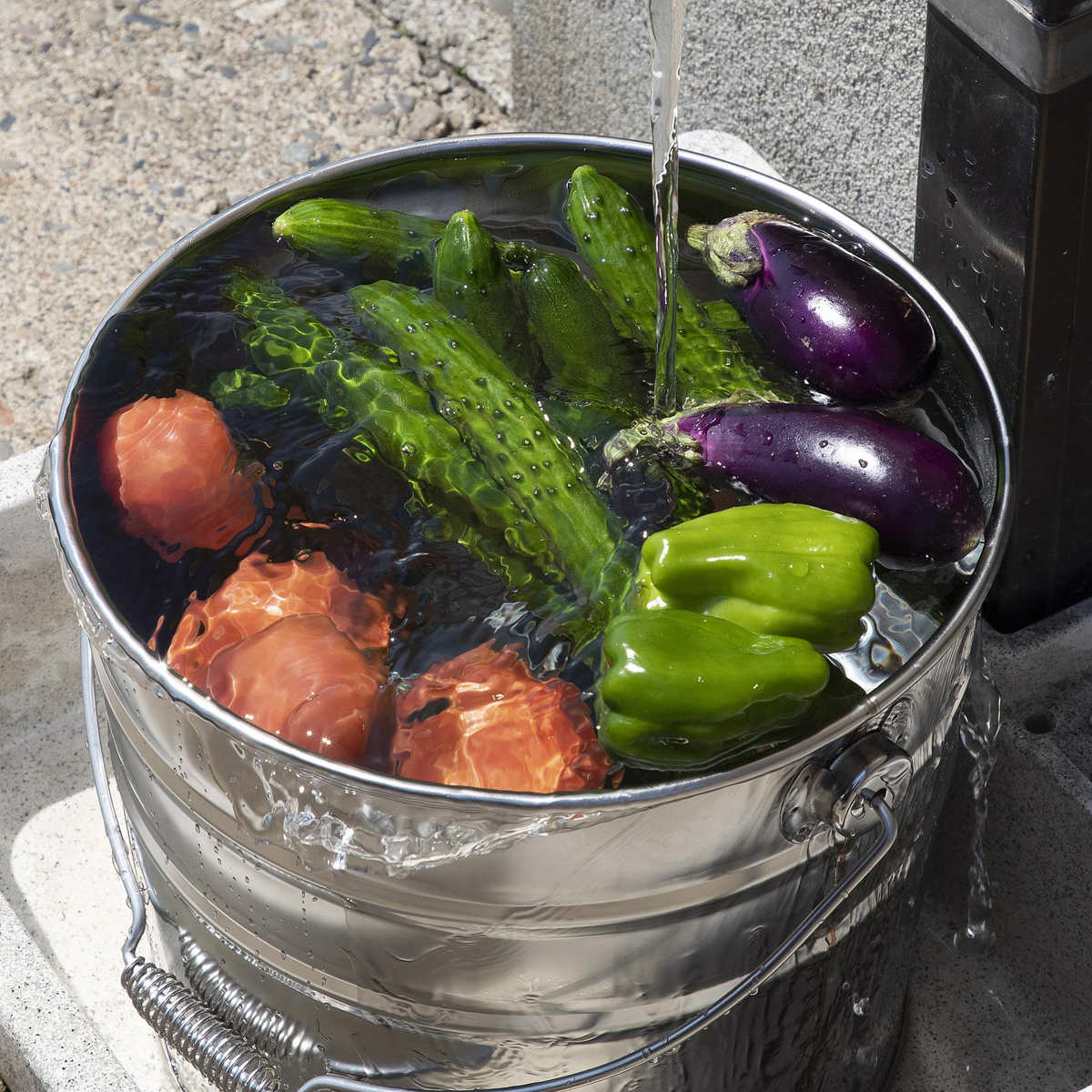 下村企販 バケツ ステンレス フタ付き 18L （ ばけつ ふた付き 桶