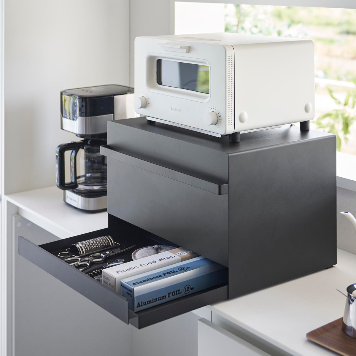 ヤマザキ　ブレッドケース　タワー　引き出し型2段　ブラック　未使用 Amazon.co.jp: 山崎実業(Yamazaki) 【 完成品 】 ブレッドケース