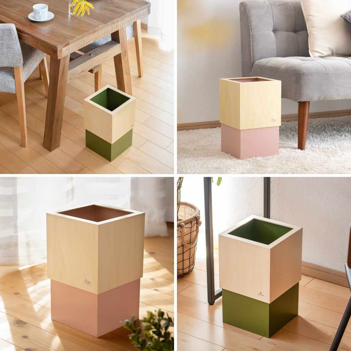 ヤマト工芸 ゴミ箱 木製 10L W CUBE （ ダストボックス ごみ箱