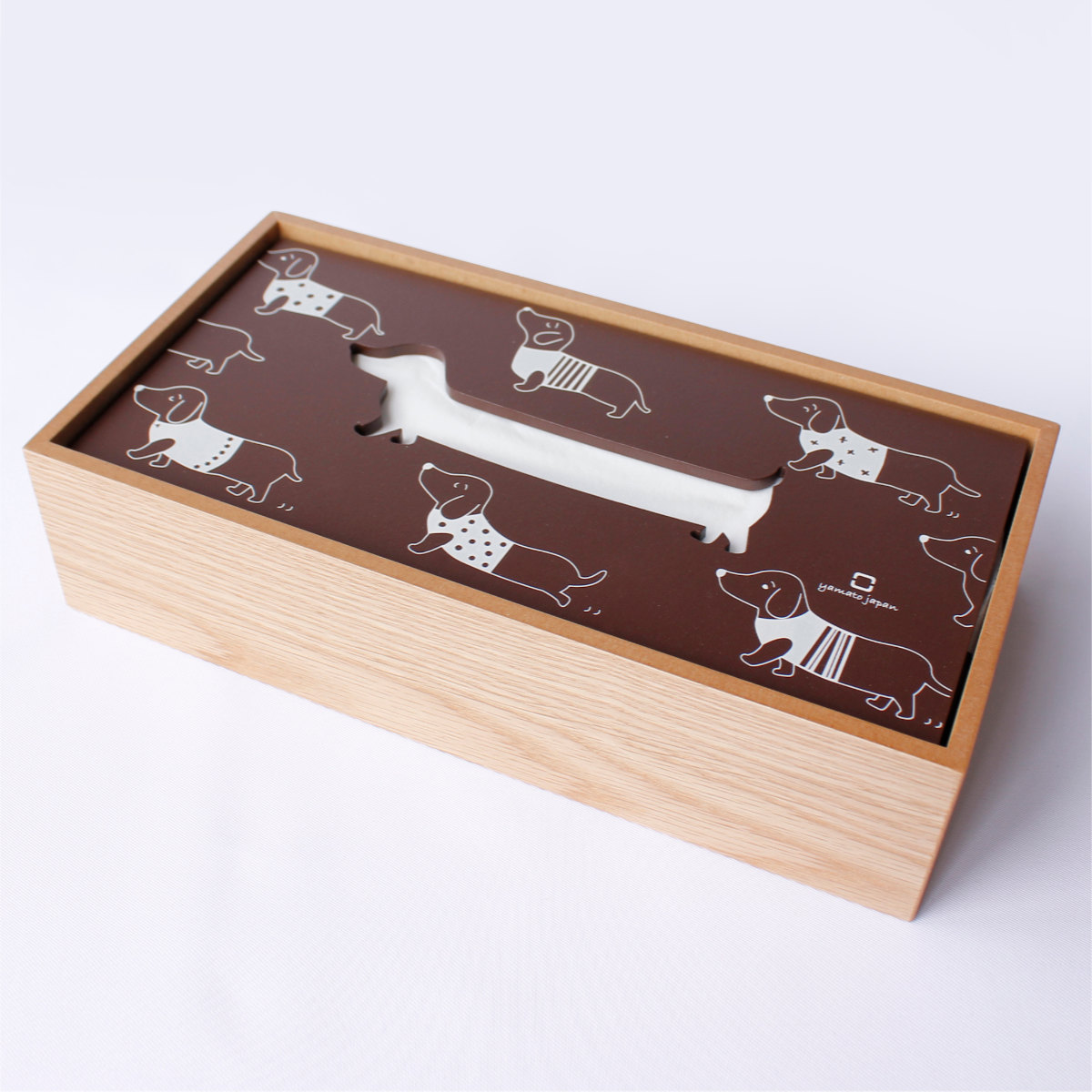 当選品　ヤマト　メモリアルクロック　ハウス食品 ヤマト工芸 ティッシュ ケース 木製 yamato hako 犬