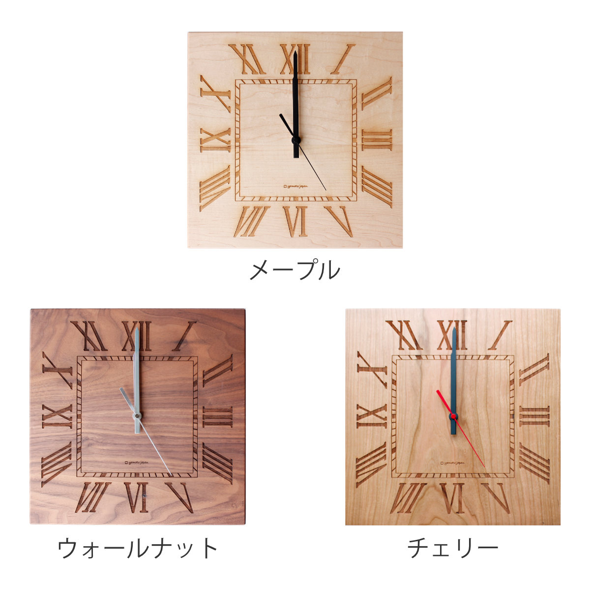 ヤマト工芸 掛け時計 木製 yamato MUKU-ローマ数字- （ 壁掛け