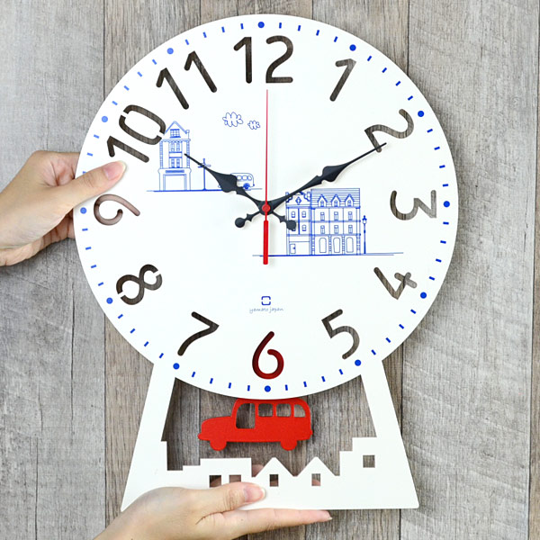 ヤマト工芸 振り子時計 木製 CHILD clock バス 壁掛け 時計 子供
