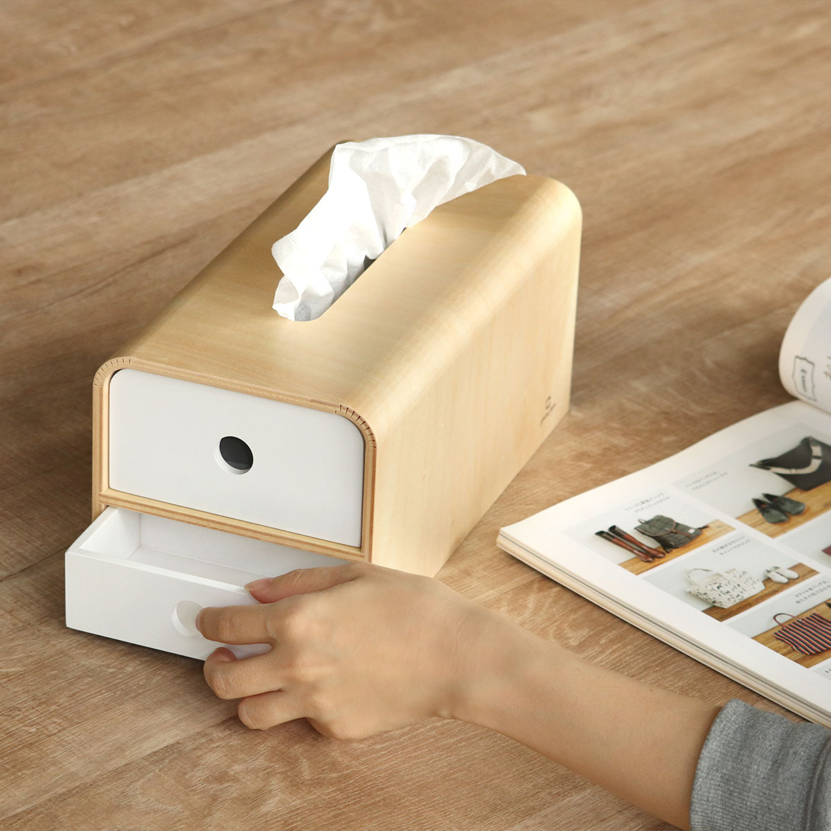 ヤマト工芸 ティッシュケース 木製 yamato STOCK tissue マスク・小物