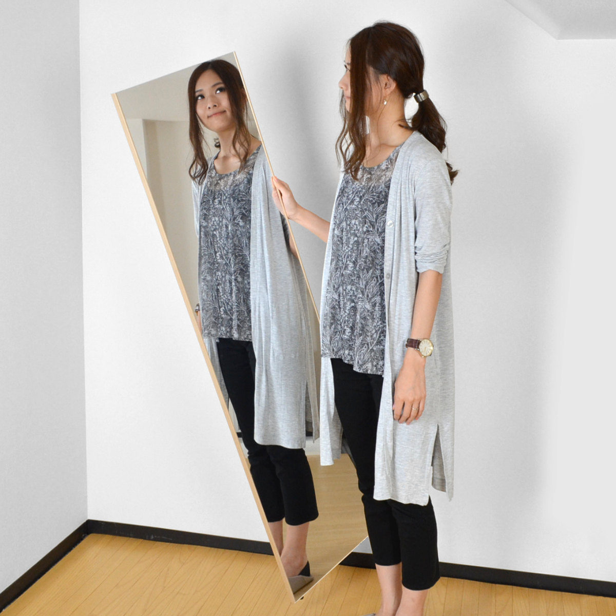 割れない鏡 リフェクスミラー スタンダード スリム 細枠 姿見 30×150cm