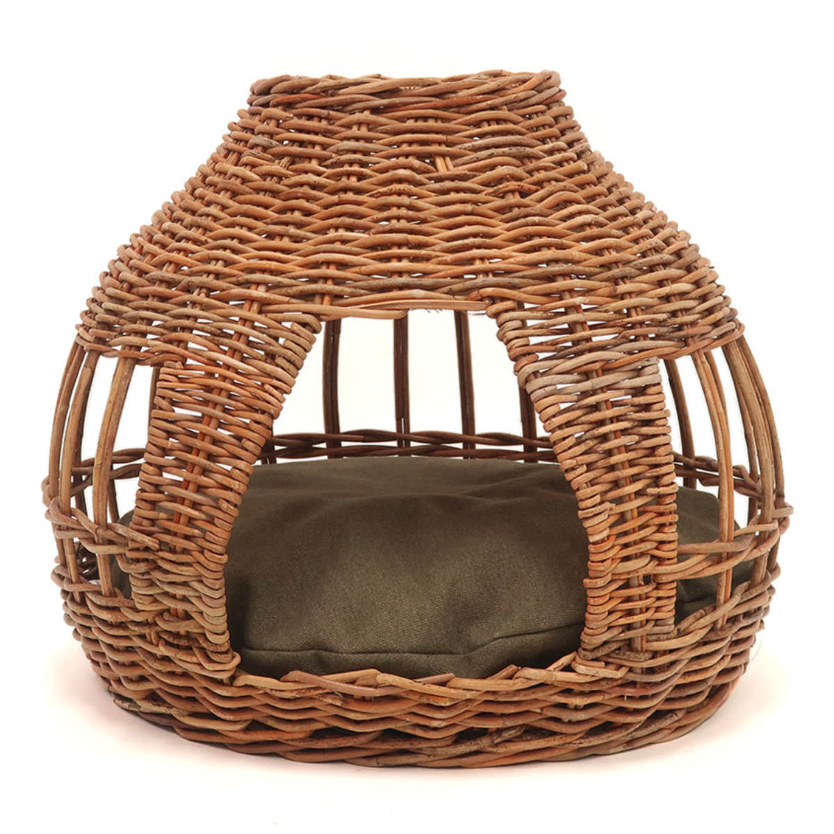 Creer ベッド 猫 キャットハウス ドーム ラタン （ ペットハウス 猫