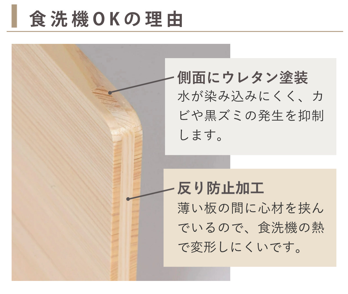 まな板 36cm ひのき スタンド付き 食洗機...の詳細画像3