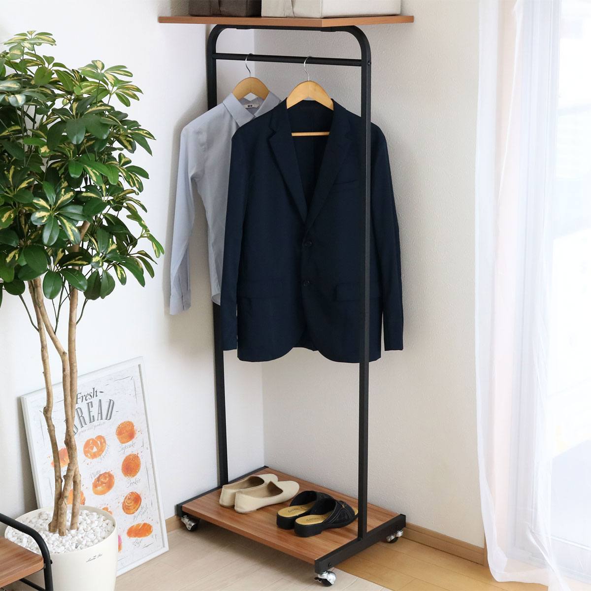 ハンガーラック キャスター付 Sled 幅60cm （ コートハンガー ポール