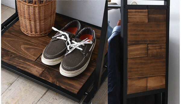 ハンガーラック キャスター付 GRANT 天然木 スチールフレーム 幅60cm