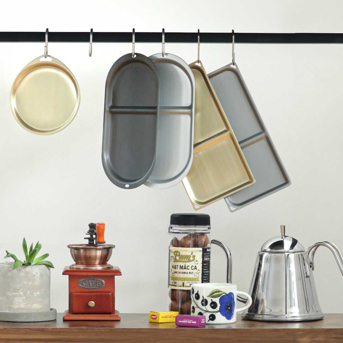 北陸アルミニウム トレー 22cm スクエア トリートレイ アルミニウム