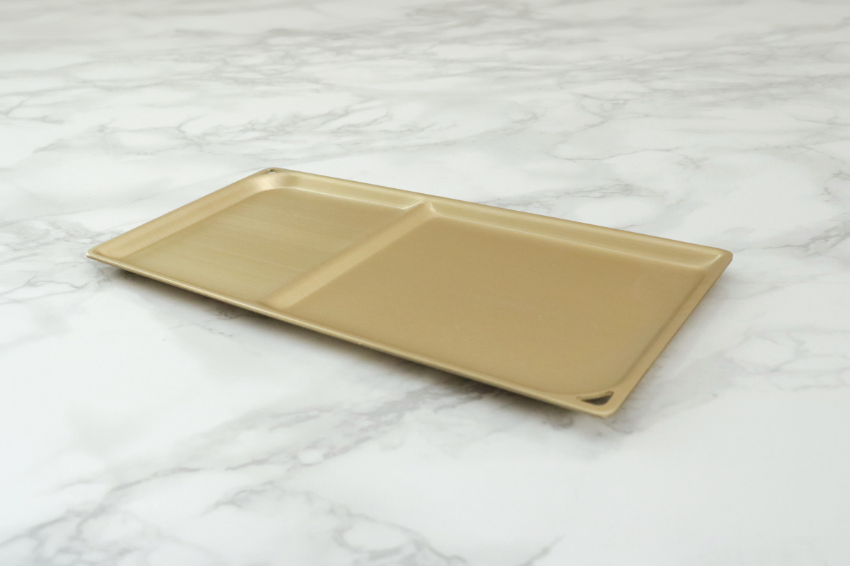 古道具/アルミのトレー４枚セット 北陸アルミニウム トレー 22cm スクエア トリートレイ アルミニウム