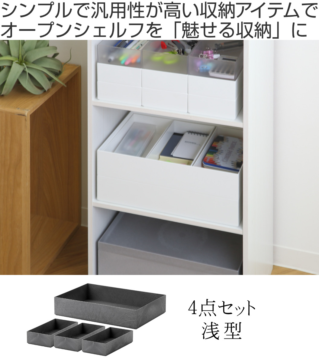 Like-it（ライクイット） 収納ケース タイディアップボックス 浅型 4点