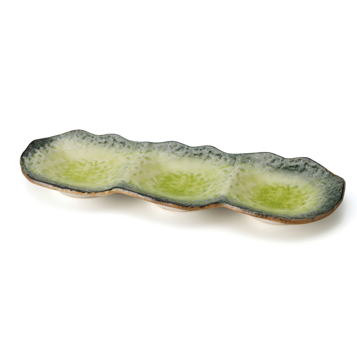 仕切り皿 28cm プレート 3つ仕切り KANADE 陶器 同色5枚セット （ 電子