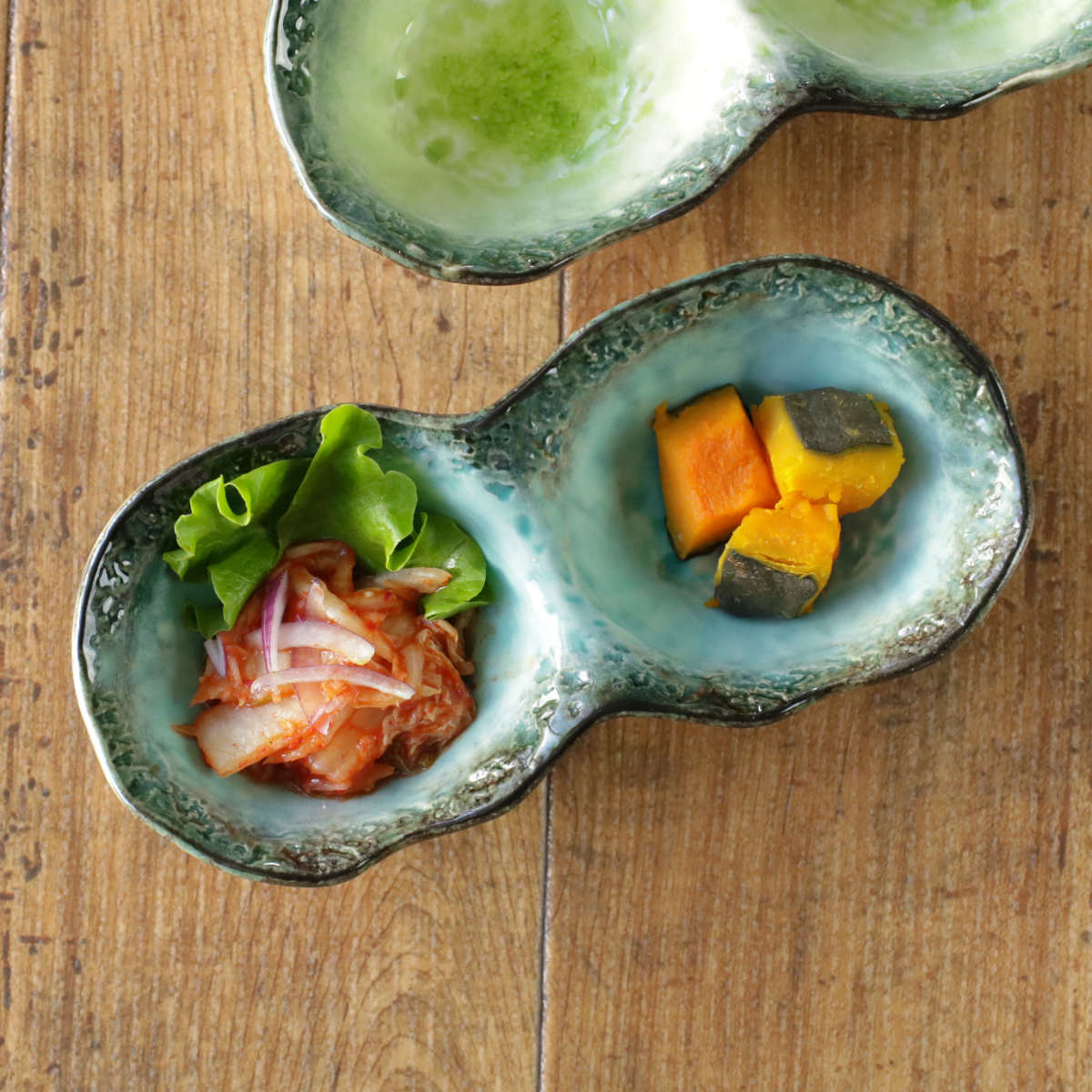 小鉢 2つ仕切り 19cm ボウル KANADE 陶器 （ 電子レンジ対応 鉢 2連 和