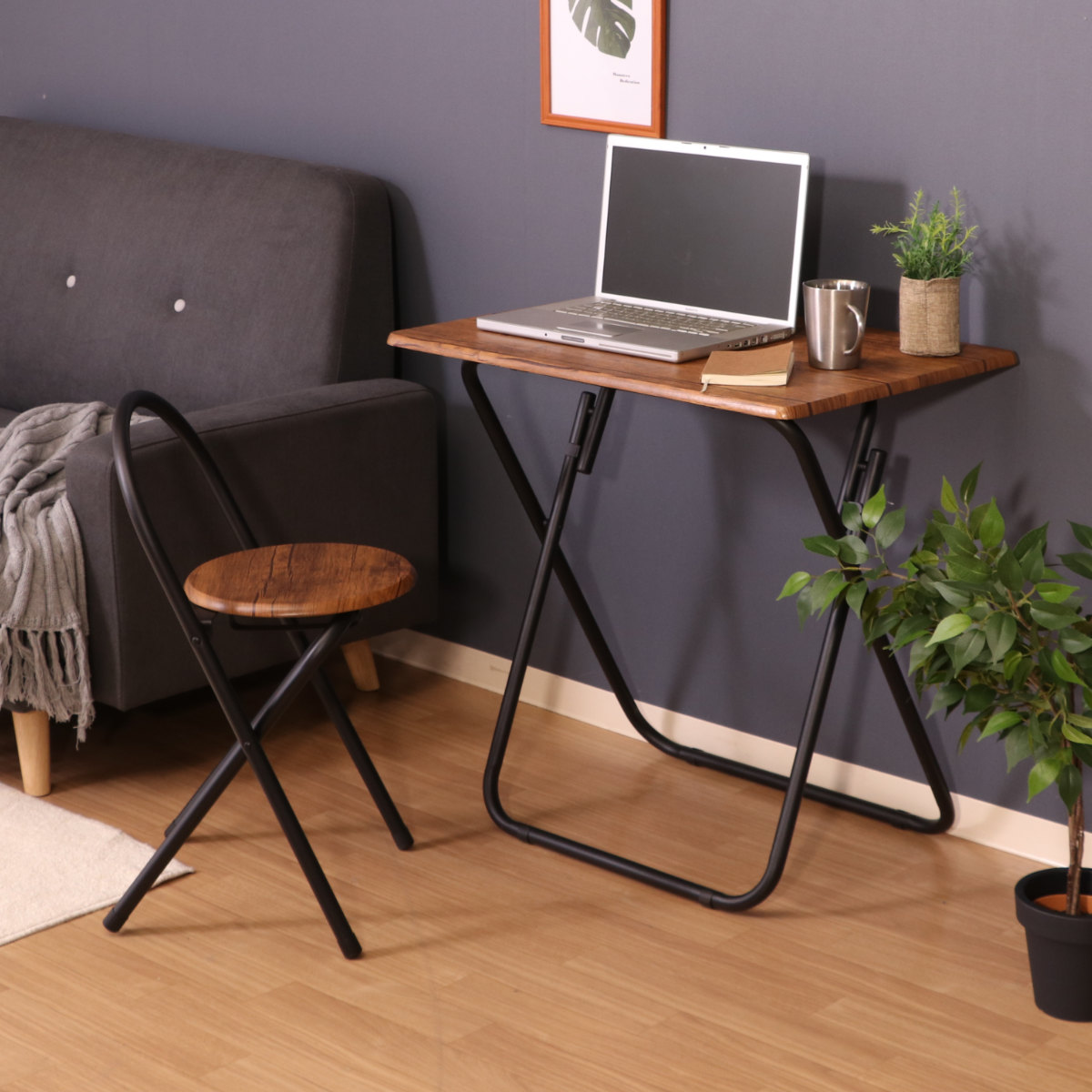 不二貿易（Fuji Boeki） ワークデスク 折りたたみ テーブルチェア