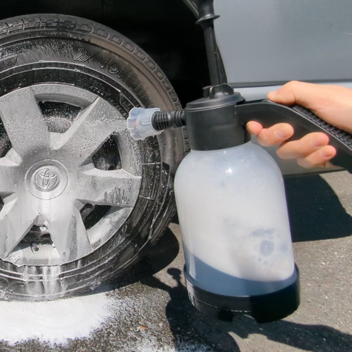 ウィキャン ポンプ 洗車 2way 加圧ポンプ 水用 洗剤用 ノズル （ 洗車