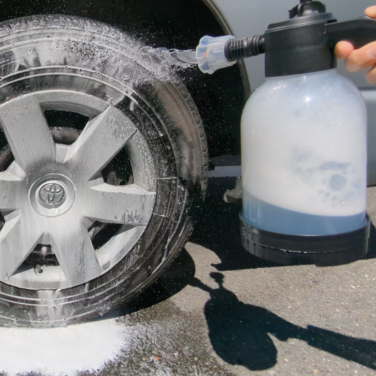 ウィキャン ポンプ 洗車 2way 加圧ポンプ 水用 洗剤用 ノズル （ 洗車