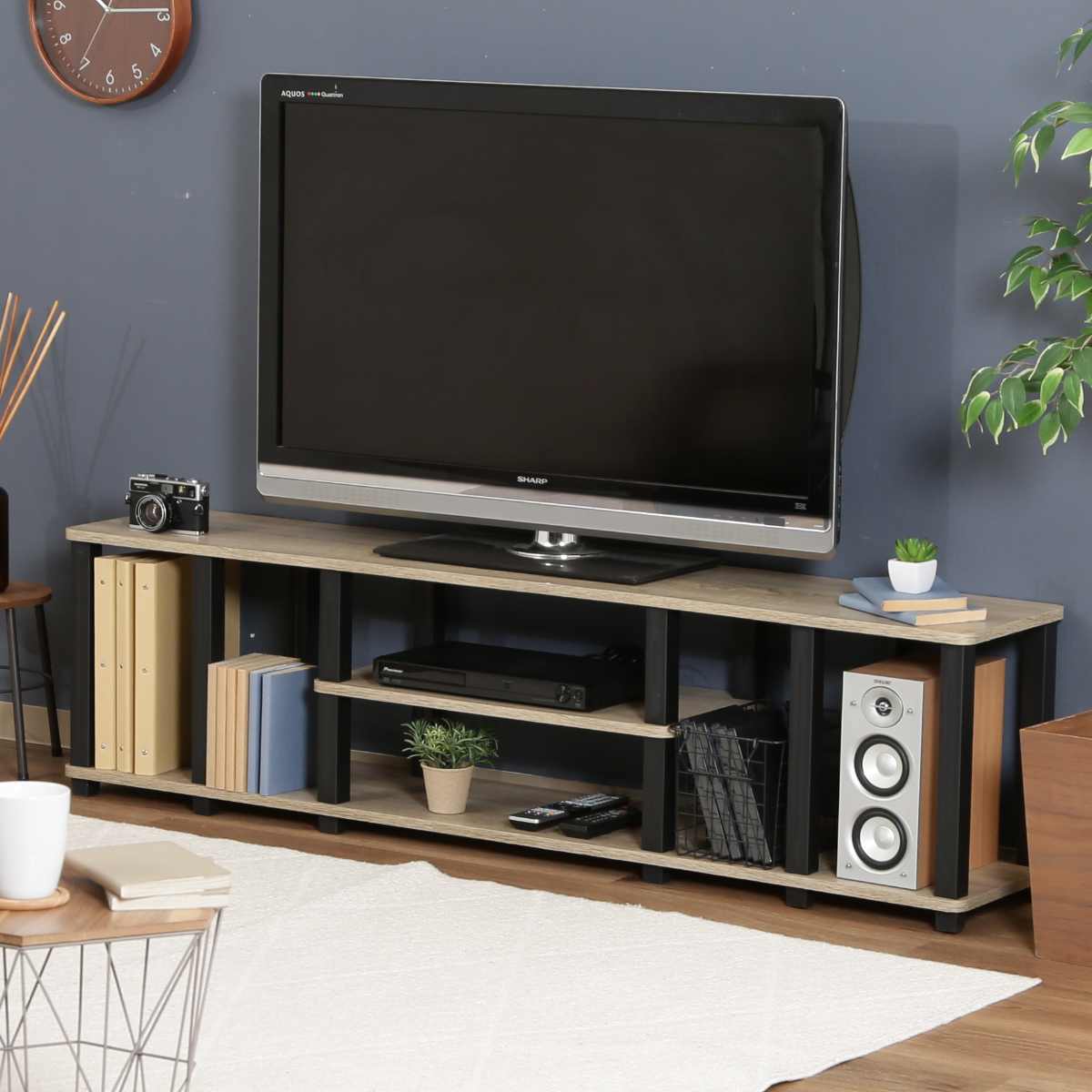 【完成品】テレビ台　テレビボード　150センチ幅　組立不要 不二貿易（Fuji Boeki） テレビ台 幅150cm 簡単組立 工具不要 FIT