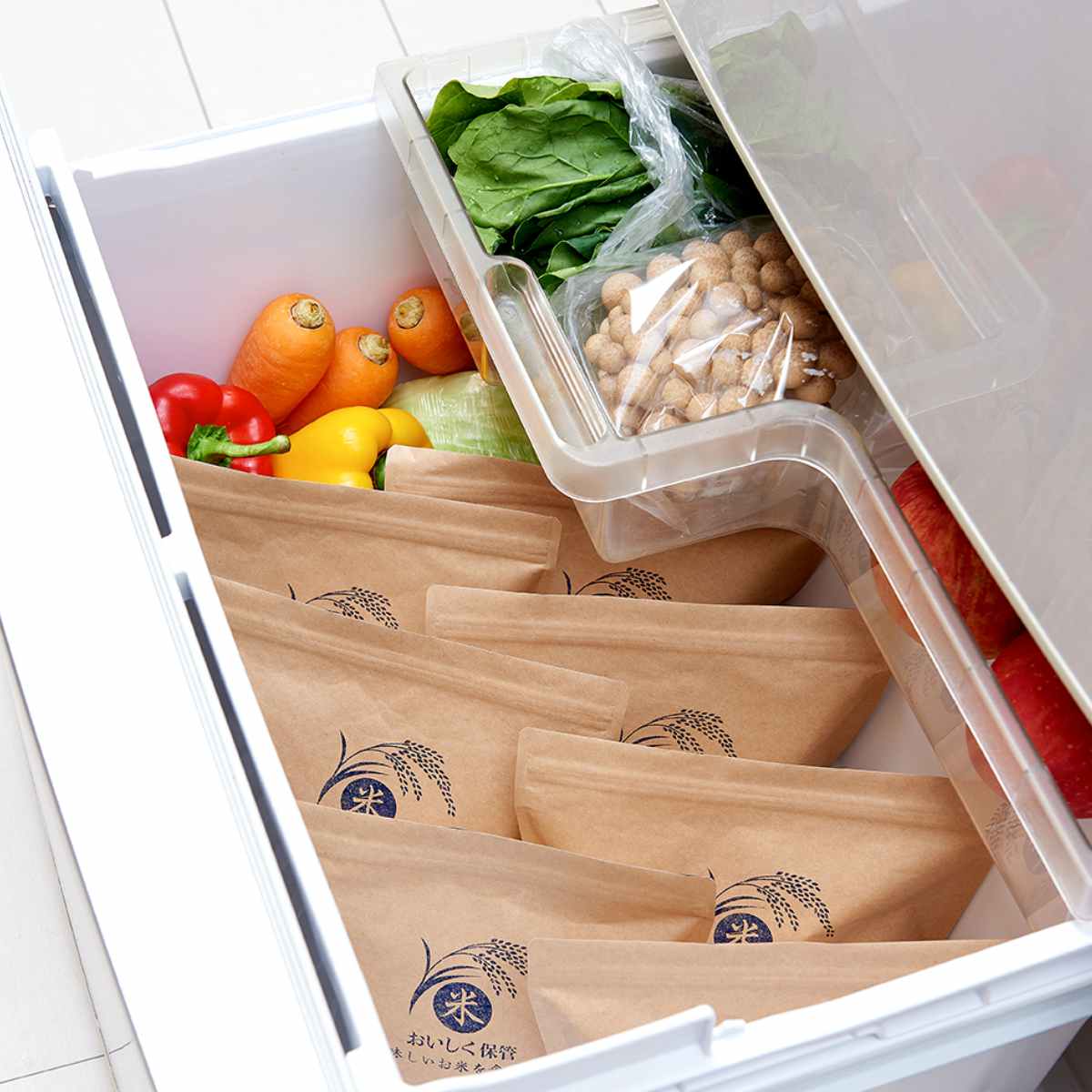 冷蔵庫(お米保管用) アイメディア 保存袋 お米の小分け保存袋 5〜5.5合 7枚入 （ お米