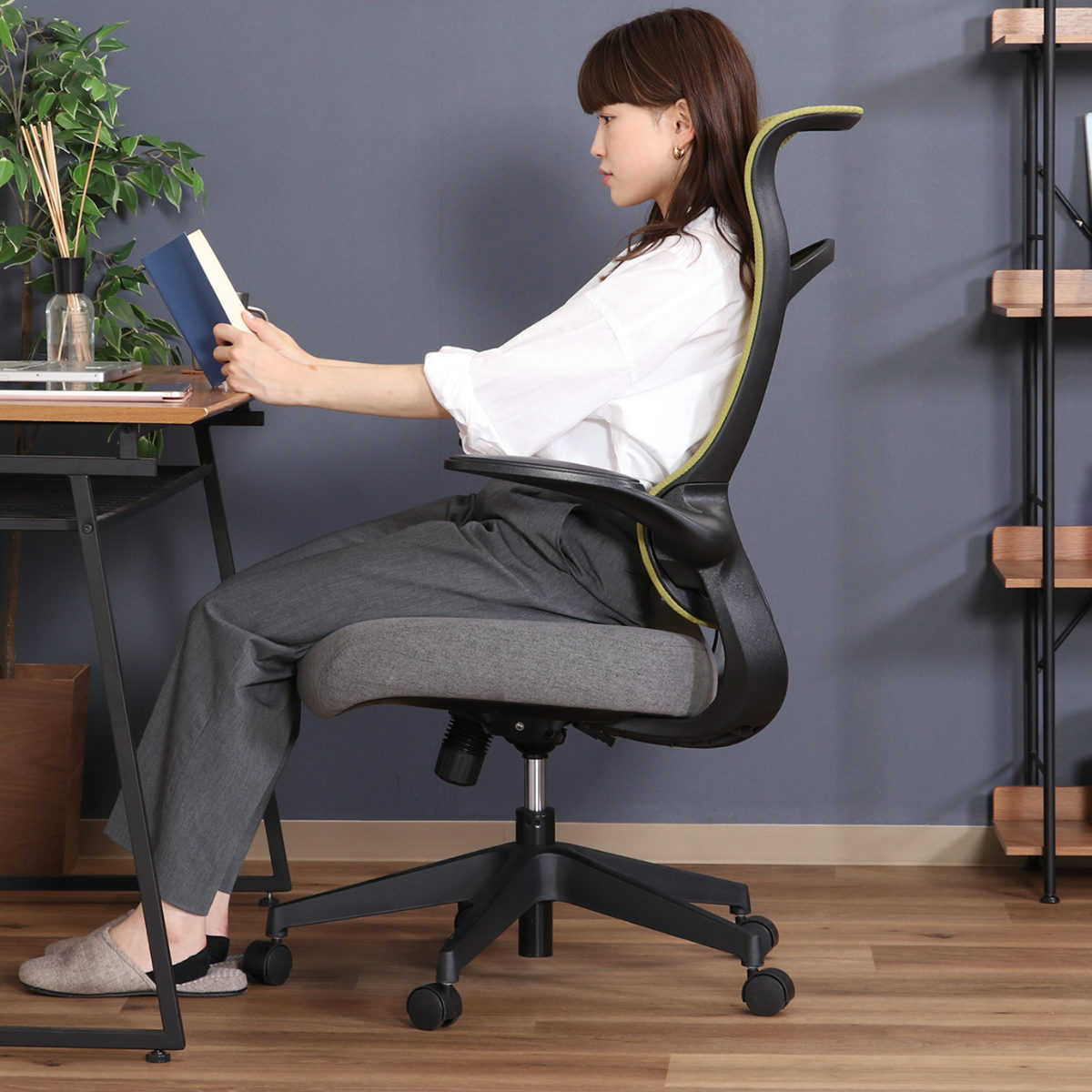 不二貿易（Fuji Boeki） ワークチェア 座面高43.5〜51cm ハイバック