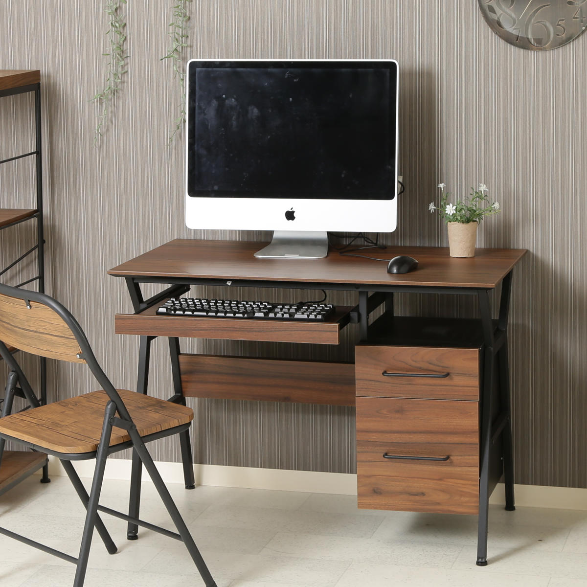 不二貿易（Fuji Boeki） ワークデスク 引き出し付 幅100cm クレバー