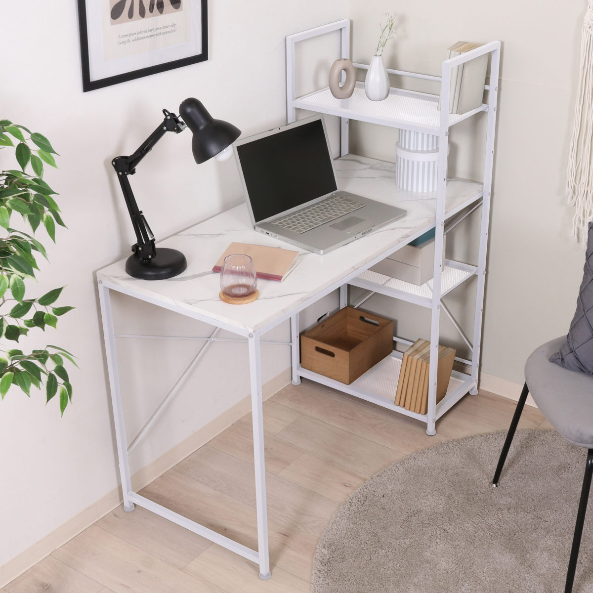 不二貿易（Fuji Boeki） ワークデスク ラック3段 幅110cm 左右組み換え