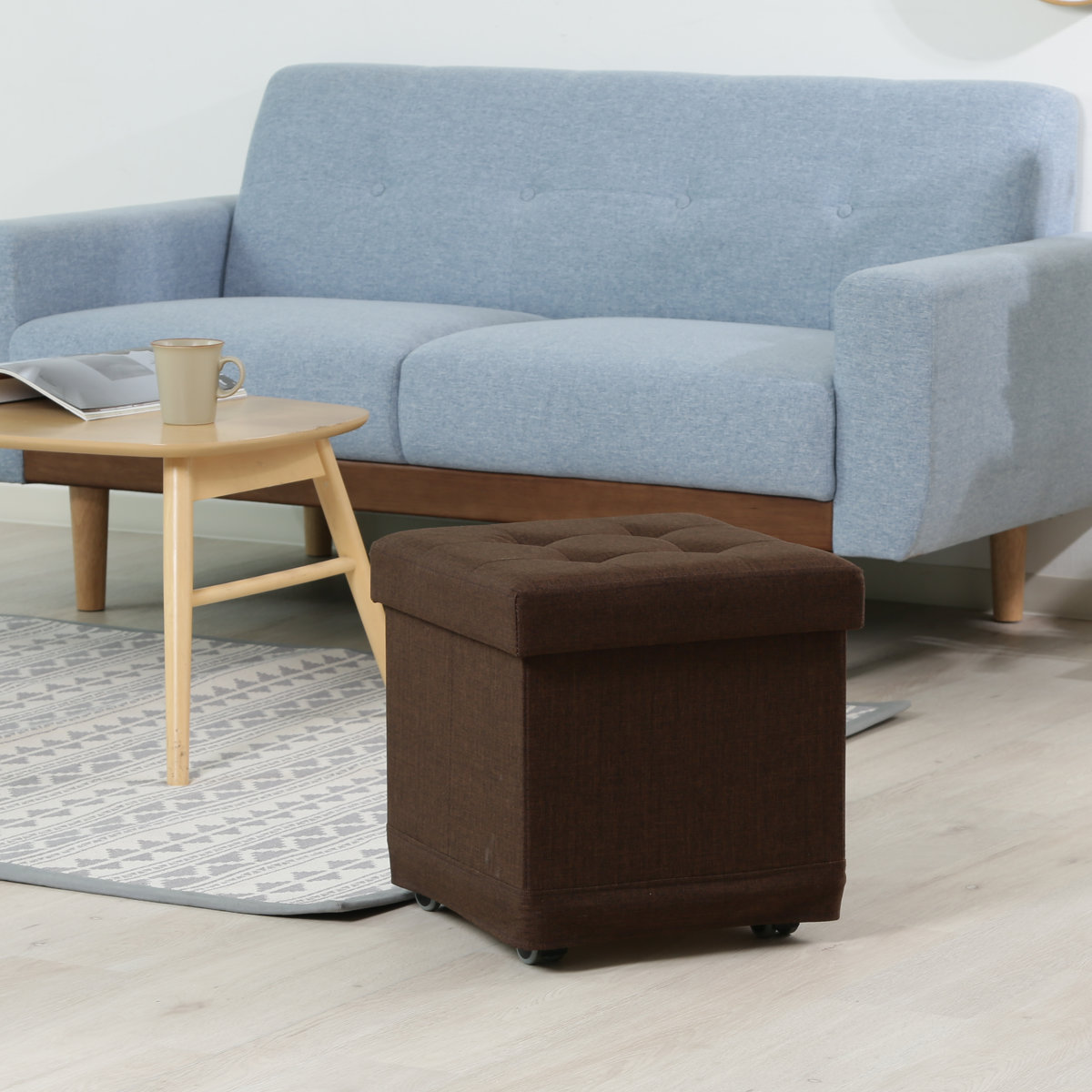 不二貿易（Fuji Boeki） スツール 収納 キャスター付 正方形 座面高