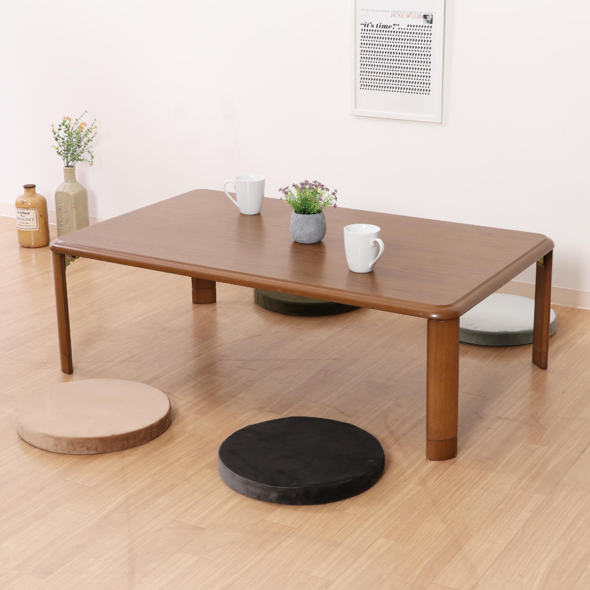 不二貿易（Fuji Boeki） ローテーブル 幅120×奥行75×高さ33・38cm 軽量