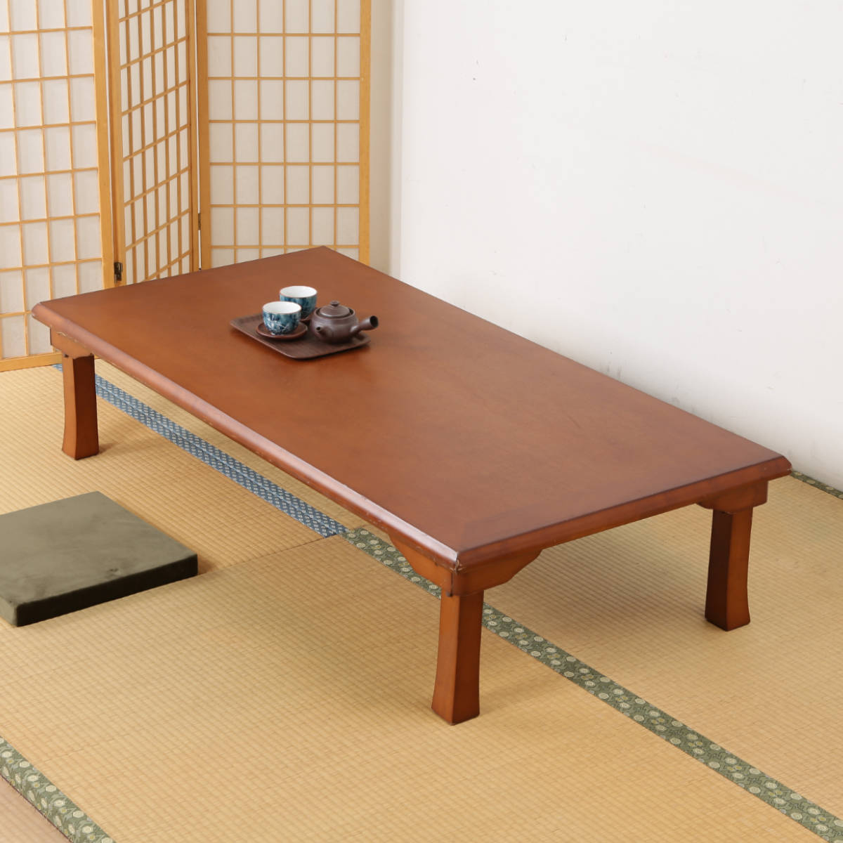 不二貿易 ローテーブル 幅150×奥行75×高さ34cm 折脚和風座卓