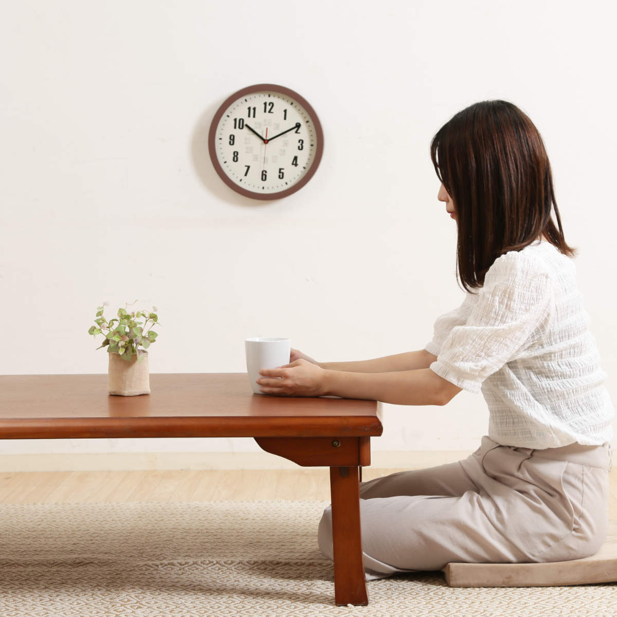 不二貿易（Fuji Boeki） ローテーブル 幅150×奥行75×高さ34cm 折脚和風