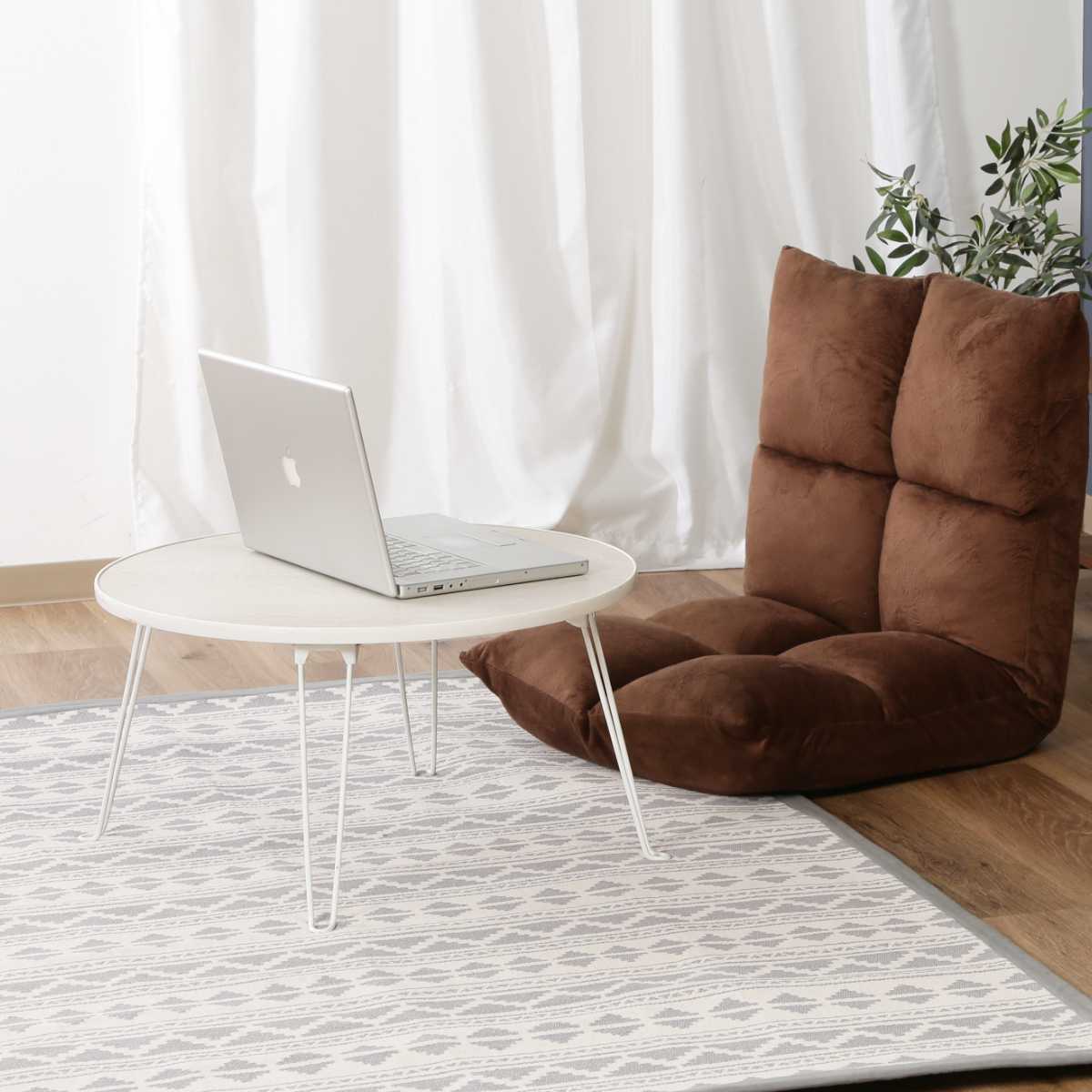 不二貿易（Fuji Boeki） ローテーブル 折りたたみ 円型 直径60cm