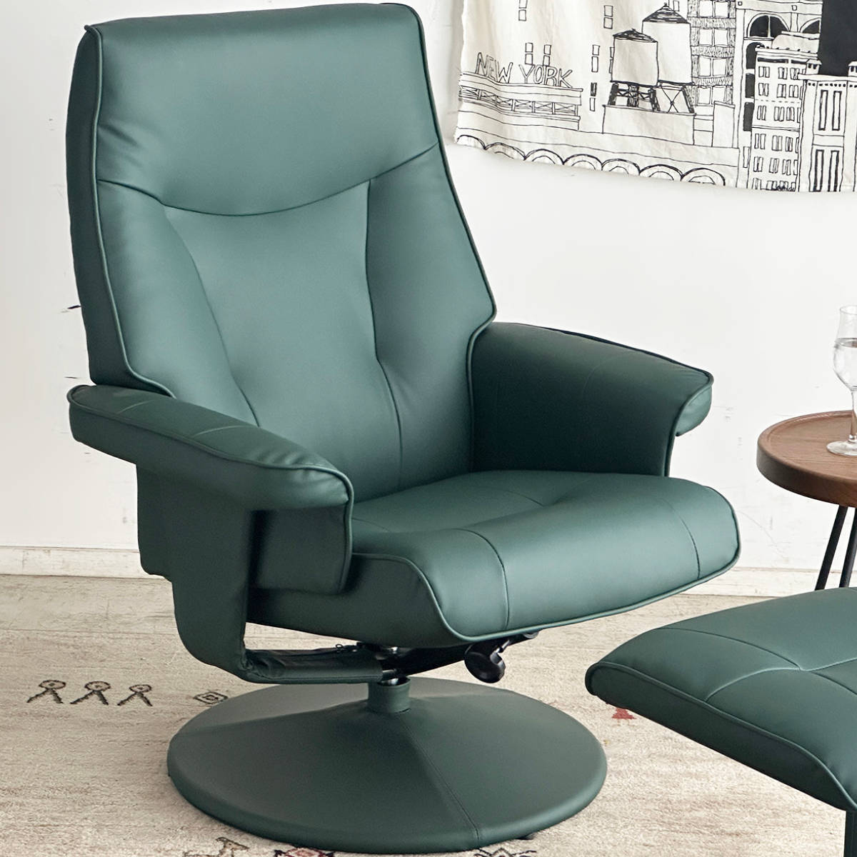 東馬（Tohma） ソファ 1人掛け 幅76cm オットマン付 パーソナルチェア