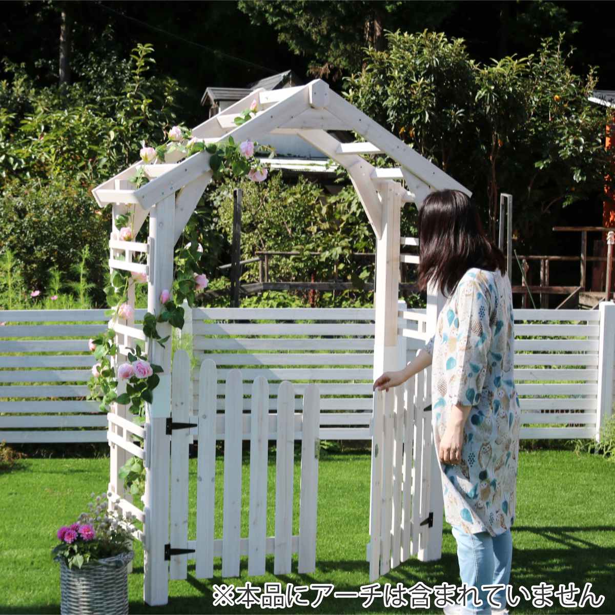 ゲート、フェンス　5個セット　美品 ゲート 三角屋根用 単品 （ 両開きゲート 単品2枚 ゲートフェンスのみ