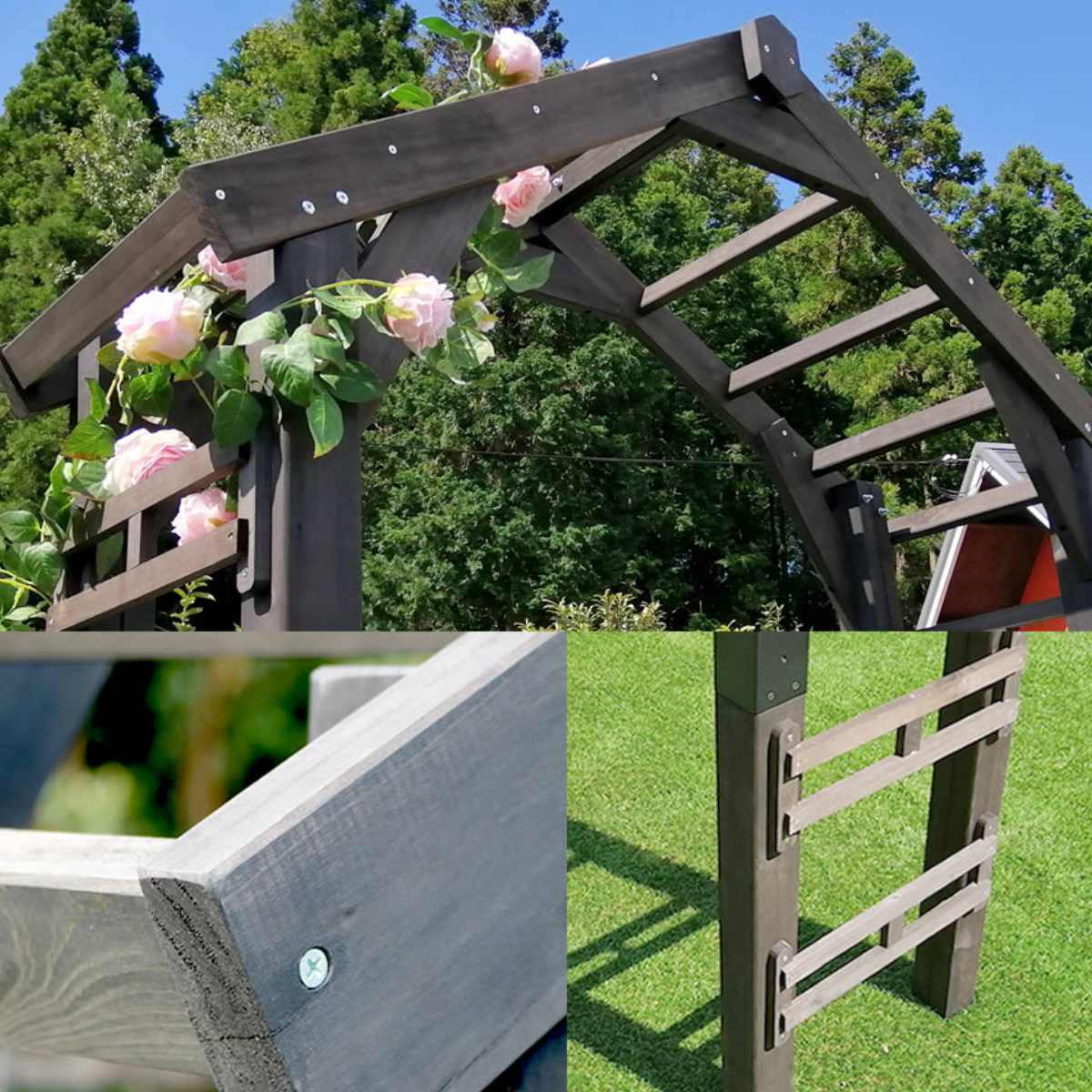 アーチ 三角屋根用 単品 ガーデンアーチ （ 両開きゲート ガーデン