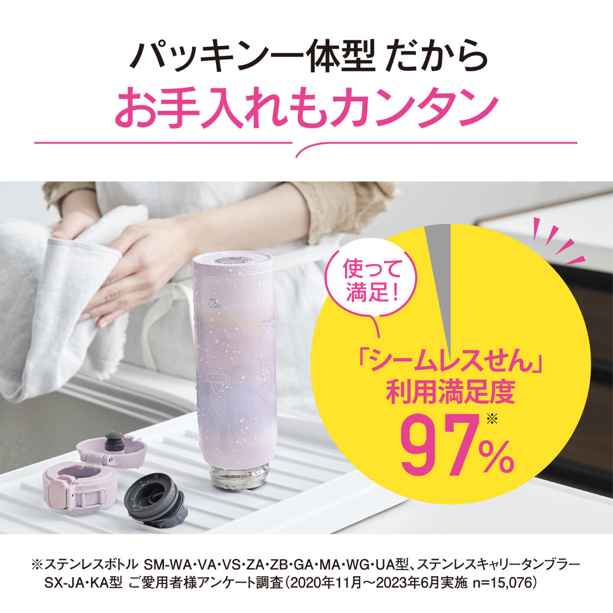 象印（ZOJIRUSHI） 水筒 480ml ステンレスマグ TUFF シームレスせん