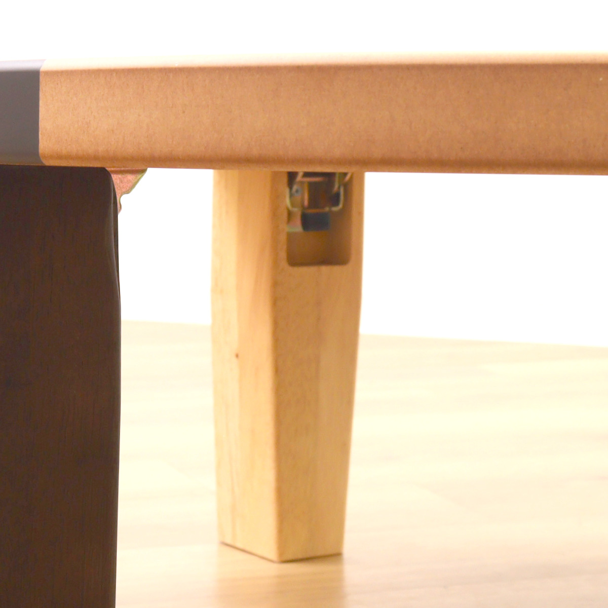 ローテーブル 折りたたみ 円型 直径105cm アース （ ナラ 象嵌入り