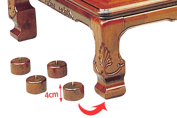 家具調こたつ 座卓 継脚付 木製 コタツ 円居 幅105cm （ 炬燵 テーブル