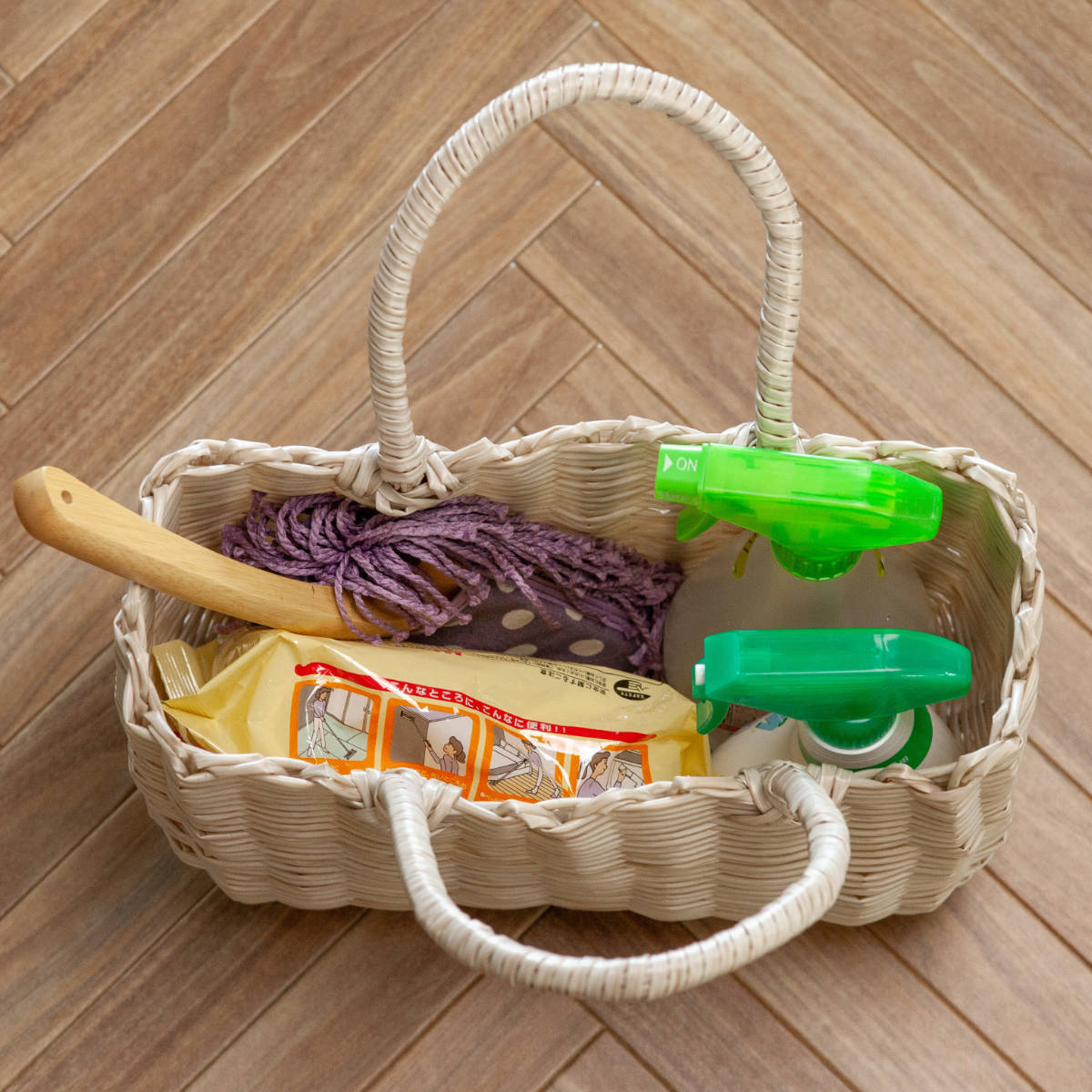 バスケット ジョルジア かごバッグ 持ち手 （ 洗える カゴ 収納 バッグ