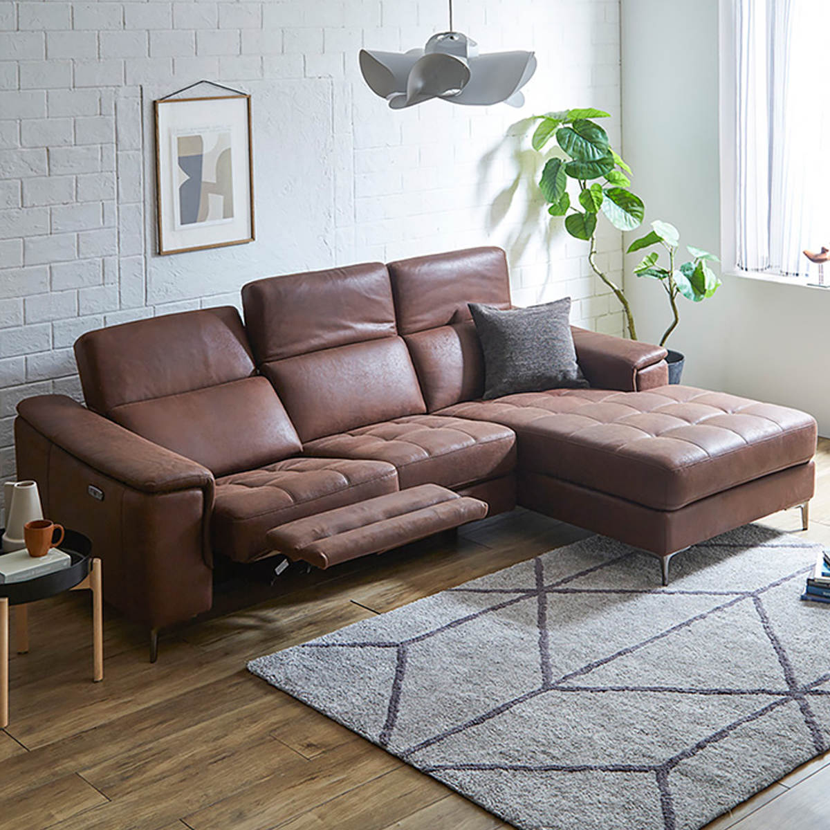 ホームテイスト（HOME taste） カウチソファ 左カウチ 3人掛け 幅236cm